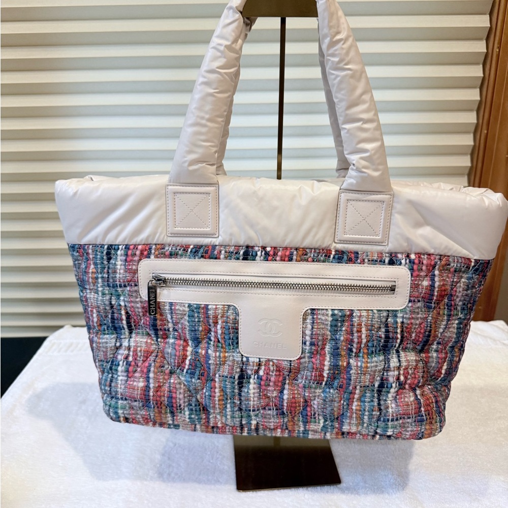 Chanel coco cocoon Multicolor Nylon tweed shoulder Bag - Picture 3 of 13
